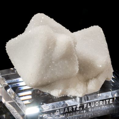 White Quartz on Pink Fluorite