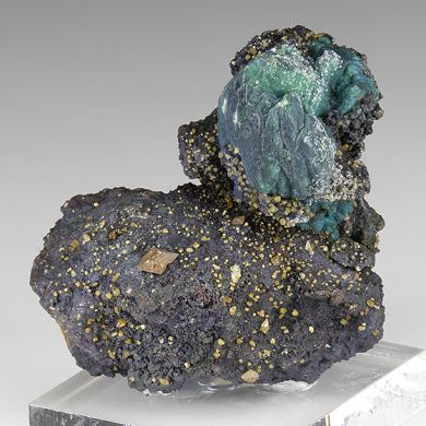 Malachite-after-Azurite with Wulfenite