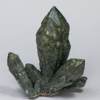 Quartz (variety prase) with Andradite