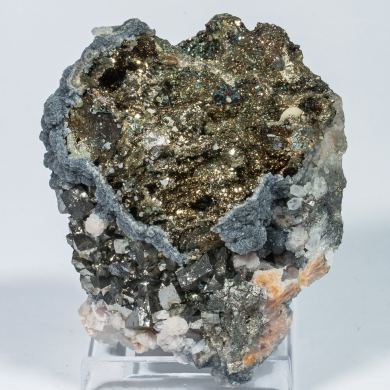 Pyrite with Arsenopyrite, Boulangerite inclusions and Quartz