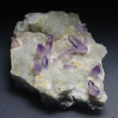 Quartz (variety amethyst), Calcite
