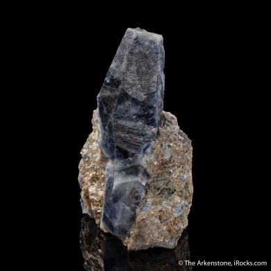 Corundum var. Sapphire on Muscovite