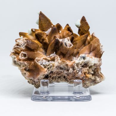 Quartz ps. Calcite with Fluorite