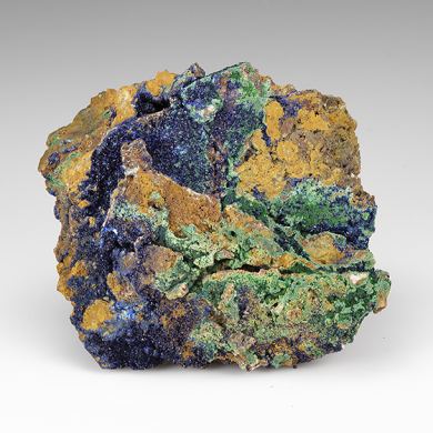 Azurite with Malachite