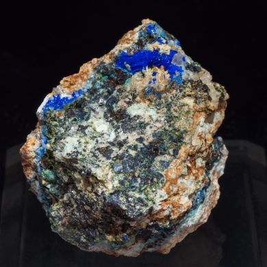 Linarite with Sphalerite, Quartz and Chalcopyrite