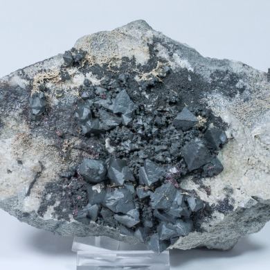 Acanthite with Siderite and Proustite