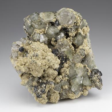 Fluorapatite with Siderite, Quartz, Pyrite