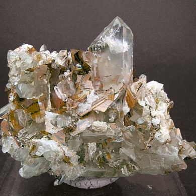 Brookite with Quartz